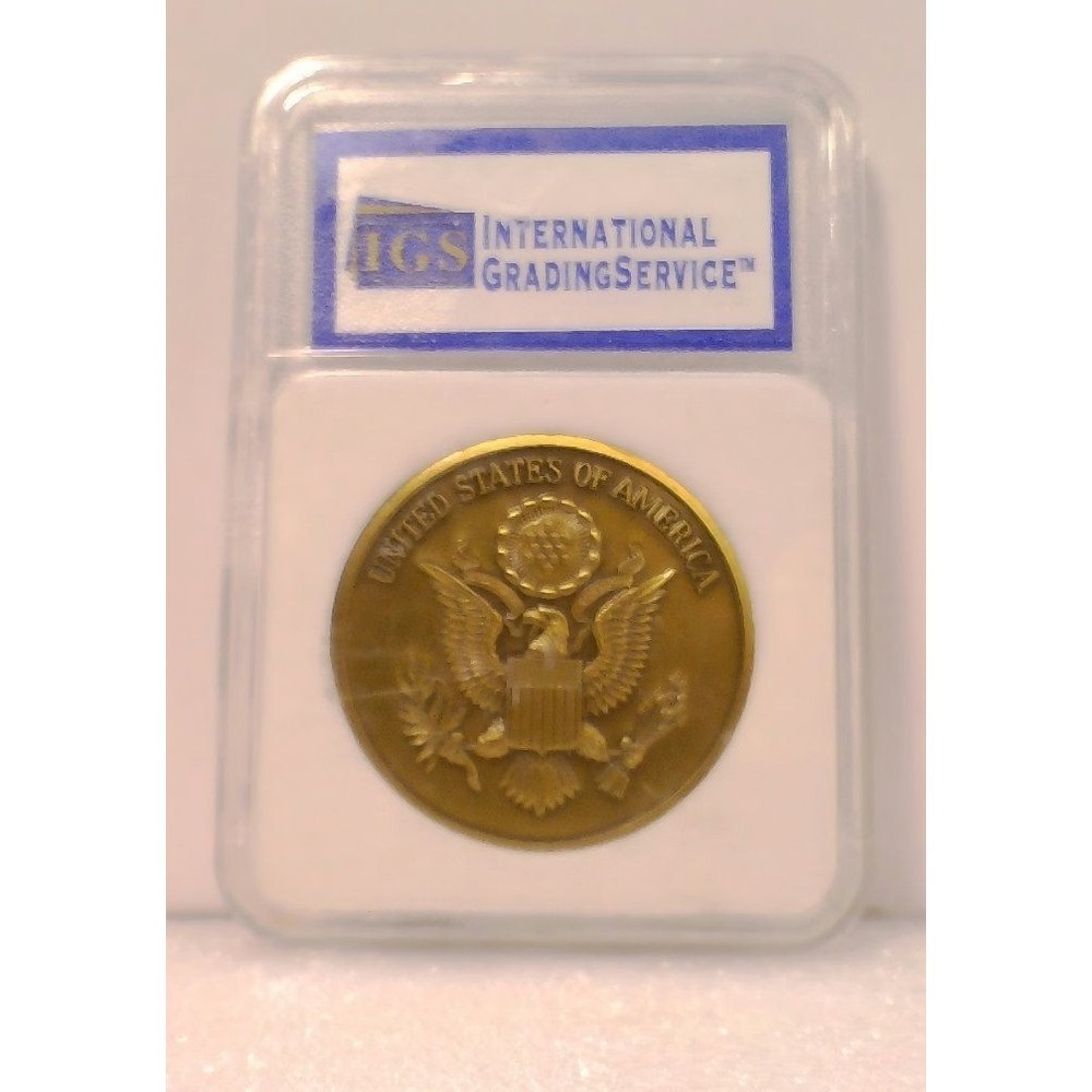 USMC Bronze Medal IGS Graded MS70 Limited Edition Great Seal Reverse - Picture 3 of 5